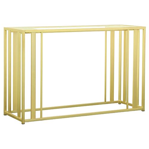 Adri Metal Frame Sofa Table Matte Brass by Coaster