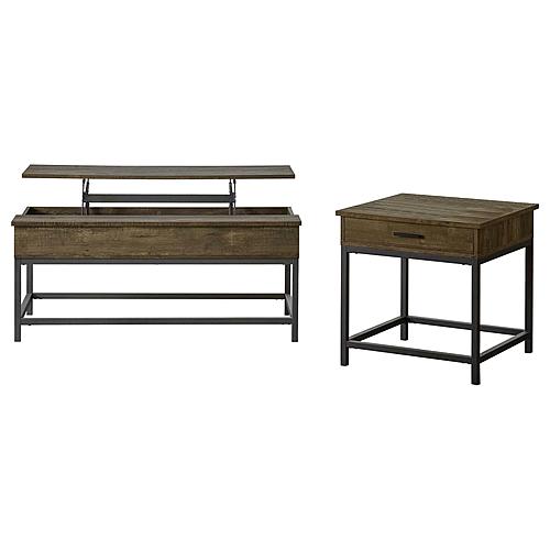 Byers 2-piece Lift Top Coffee and End Table Set Brown Oak by Coaster