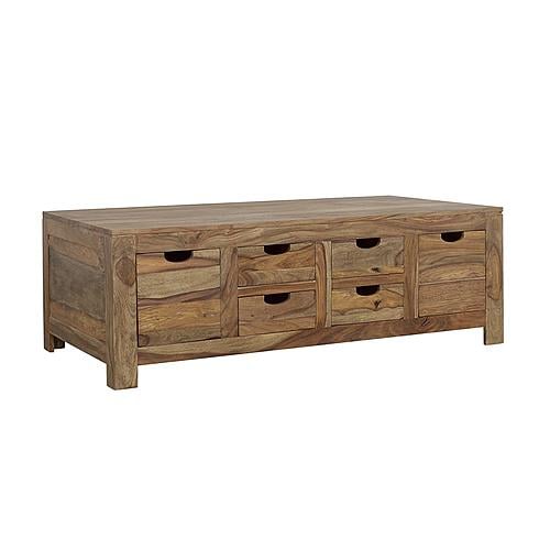 Esther 6-drawer Storage Coffee Table Natural Sheesham by Coaster