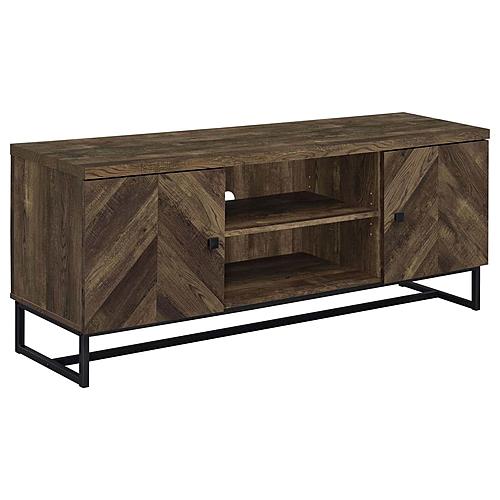 Myles 2-Door Engineered Wood 60-inch TV Stand Rustic Oak by Coaster