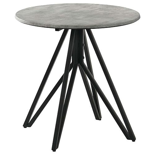 Hadi Round SmartTop Side End Table Cement and Gunmetal by Coaster