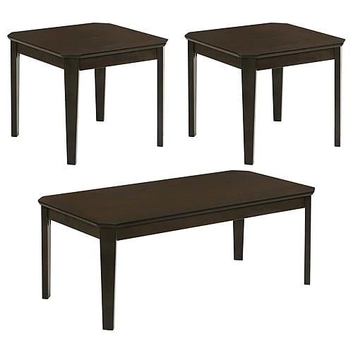 Amaro 3-piece Coffee and End Table Set Dark Brown by Coaster