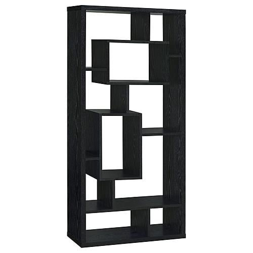Linbrook 10-shelf Bookcase Black Oak by Coaster