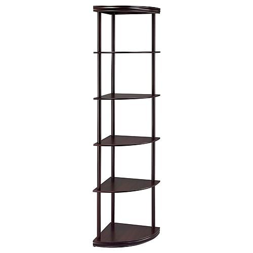 Bonwick 5-shelf Corner Bookshelf Cappuccino by Coaster