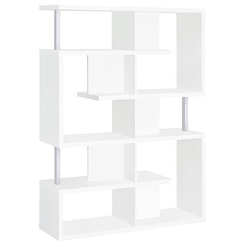 Hoover 5-tier Bookcase White and Chrome by Coaster
