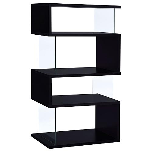 Emelle 4-tier Bookcase Black and Clear by Coaster