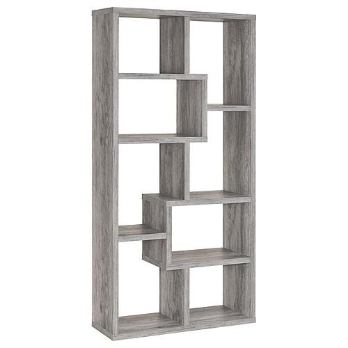 Theo 10-shelf Bookcase Grey Driftwood by Coaster