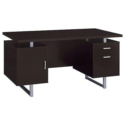 Lawtey Rectangular Storage Office Desk Cappuccino by Coaster