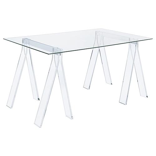 Amaturo Writing Desk w/Glass Top Clear by Coaster