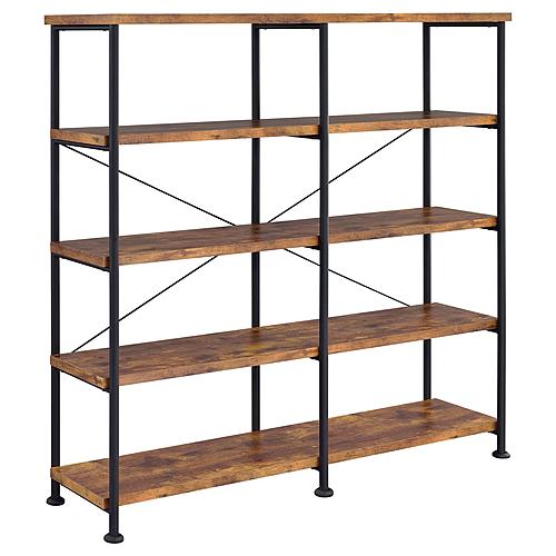Analiese 4-shelf Open Bookcase Antique Nutmeg by Coaster