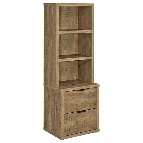 Westpark 3-Shelf Bookcase USB and Lockable Drawer Mango by Coaster