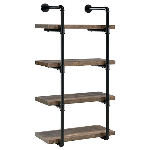 Elmcrest 24-inch Wall Shelf Black and Rustic Oak by Coaster
