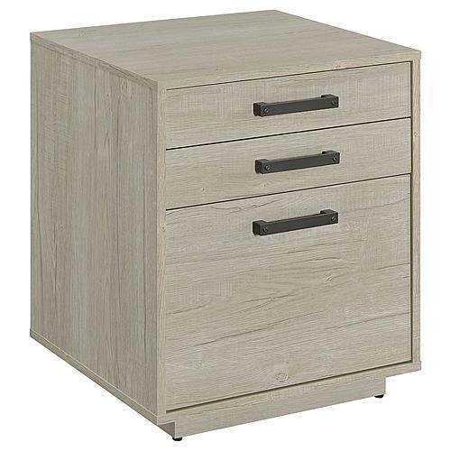 Loomis 3-drawer Square File Cabinet Whitewashed Grey by Coaster