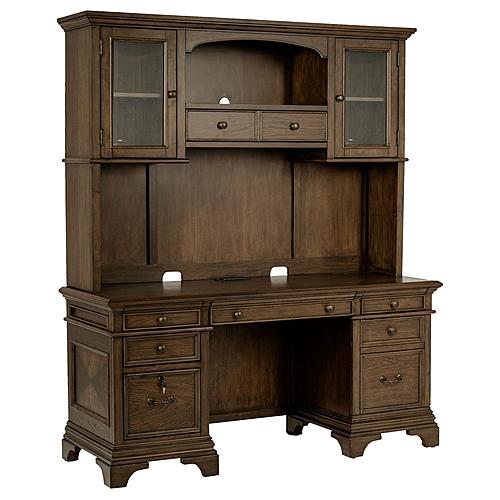 Hartshill Credenza w/Hutch Burnished Oak by Coaster