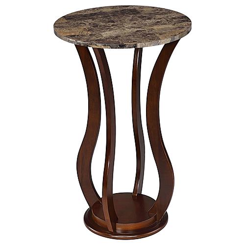 Elton Round Marble Top Accent Table Brown by Coaster