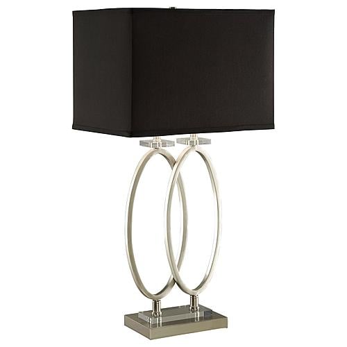 Izuku Rectangular Shade Table Lamp Black and Brushed Nickel by Coaster