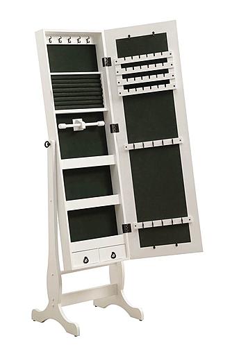 Batista Jewelry Cheval Mirror w/Drawers White by Coaster