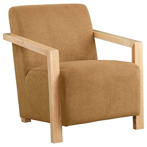 Diego Upholstered Accent Arm Chair w/Wood Arms Honey by Coaster