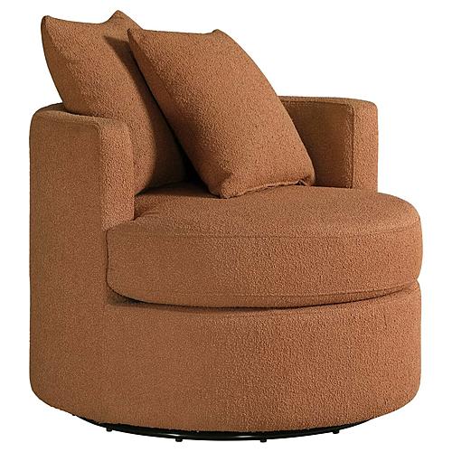 Debbie Upholstered Swivel Accent Chair Burnt Orange by Coaster