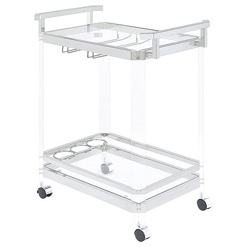 Jefferson 2-tier Glass Serving Cart Clear by Coaster