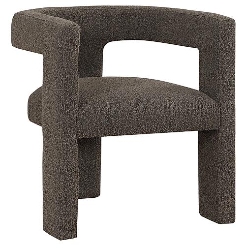 Petra Boucle Upholstered Accent Side Chair Chocolate Brown by Coaster