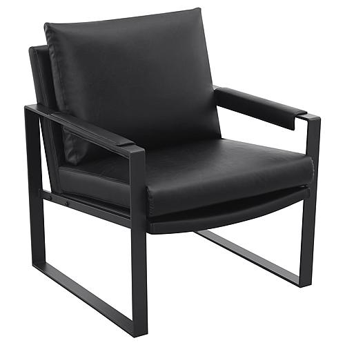 Rosalind Upholstered Track Arms Accent Chair Black and Gummetal by Coaster