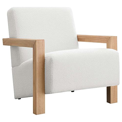 Fitzroy Boucle Upholstered Accent Arm Chair Ivory by Coaster