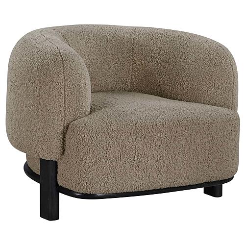 Lawler Upholstered Barrel Back Accent Chair Mushroom by Coaster