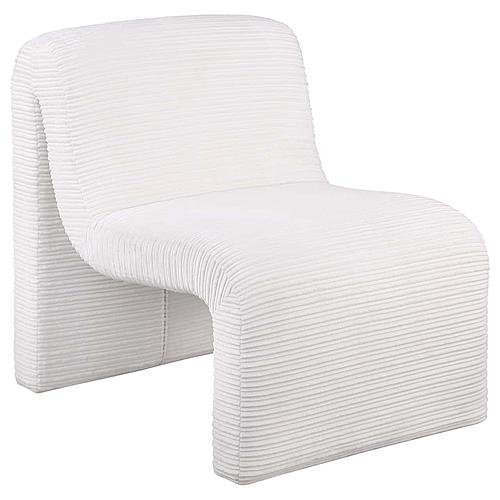 Drayton Upholstered Curved Armless Accent Chair Ivory by Coaster