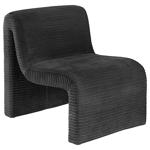 Drayton Upholstered Curved Armless Accent Chair Black by Coaster