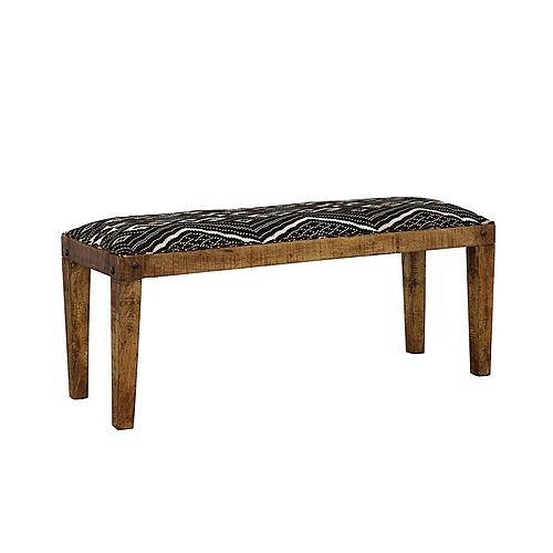 Lamont Rectangular Upholstered Bench Natural and Navy by Coaster