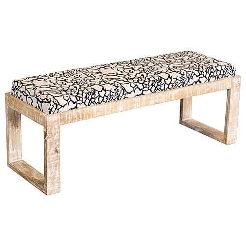 Aiden Sled Leg Upholstered Accent Bench Black and White by Coaster