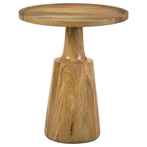 Ixia Round Solid Mango Wood Accent Side Table Natural by Coaster