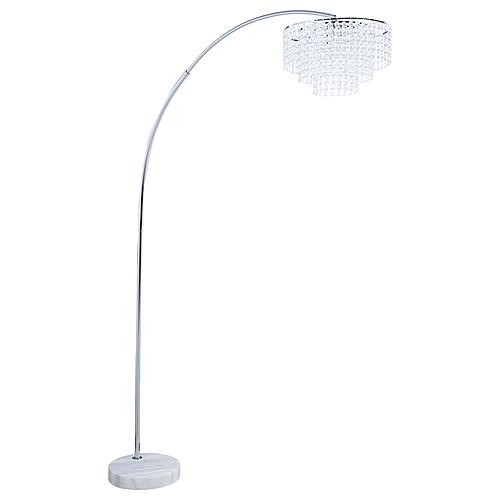 Shirley Marble Base Floor Lamp Chrome and Crystal by Coaster