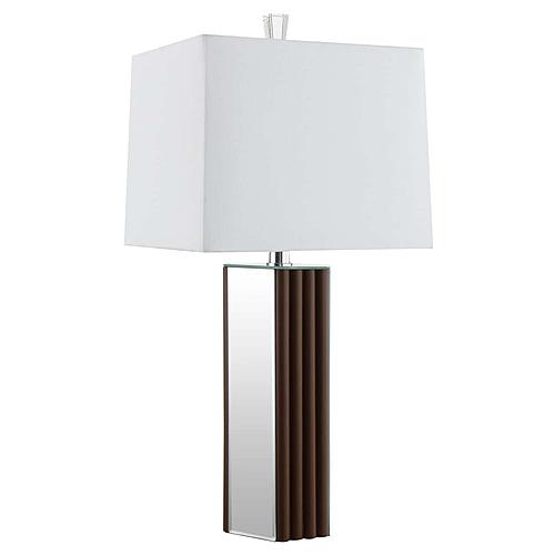 Elena 30-inch Square Tapered Mirrored Table Lamp Brown by Coaster