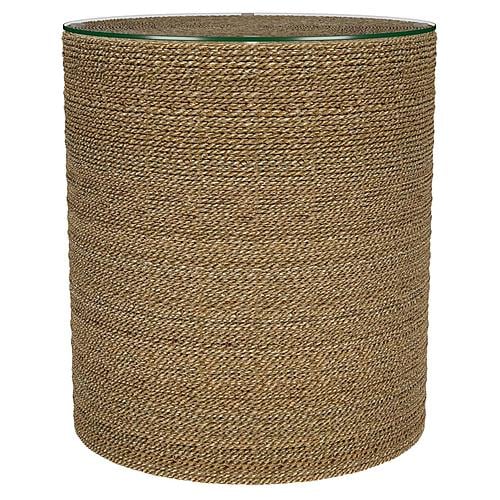 Halden Round Woven Seagrass Accent Side Table Light Brown by Coaster