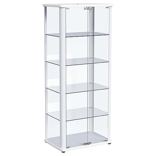 Aero 5-shelf Display Curio Cabinet w/LED Lighting White by Coaster