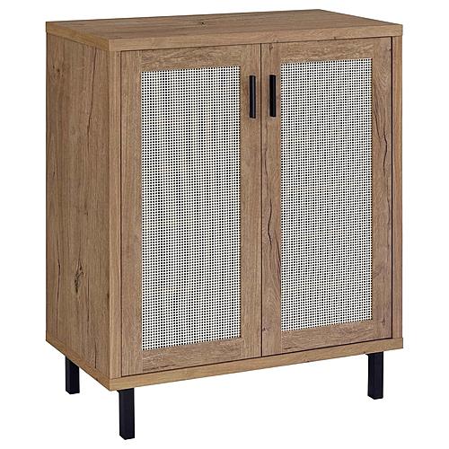 Teller 2-Door Shoe Storage Cabinet Natural Oak by Coaster