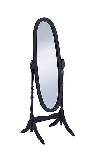 Foyet Oval Cheval Mirror Black by Coaster