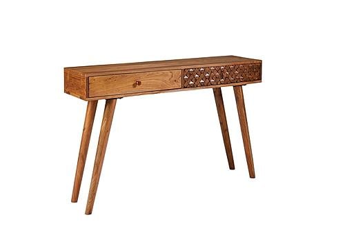 Lotus 2-drawer Console Table Natural Brown by Coaster