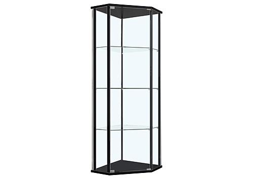 Zenobia Glass Shelf Curio Cabinet Clear and Black by Coaster