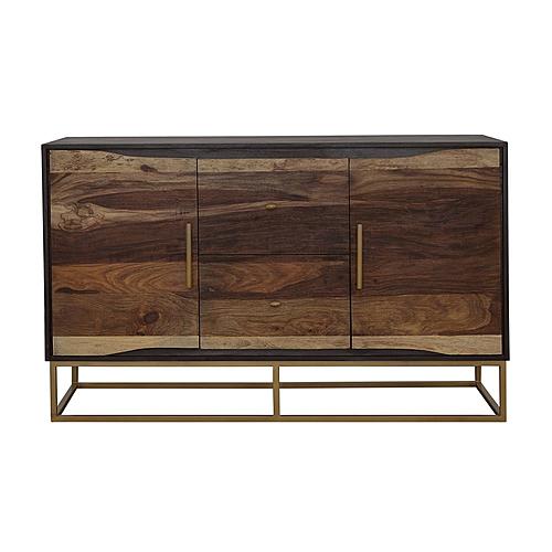 Zara 2-drawer Accent Cabinet Black Walnut and Gold by Coaster