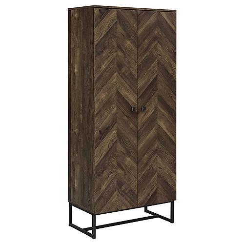 Carolyn 2-Door Engineered Wood Tall Accent Cabinet Rustic Oak by Coaster