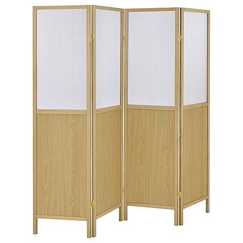 Mattison 4-Panel Room Divider Folding Shoji Screen Natural by Coaster
