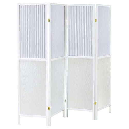 Mattison 4-Panel Room Divider Folding Shoji Screen White by Coaster