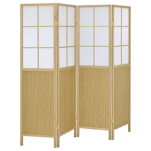 Edwards 4-Panel Room Divider Folding Shoji Screen Natural by Coaster