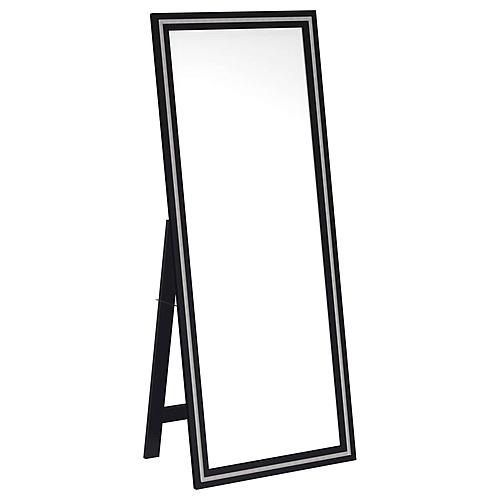 Windrose 28 x 67 Inch Tempered LED Standing Mirror Black by Coaster