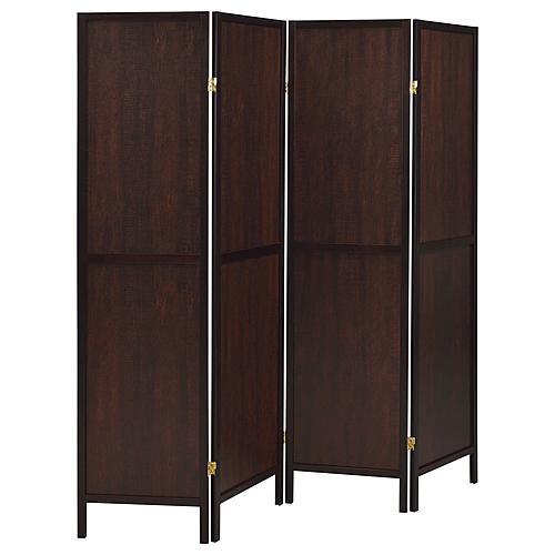 Deepika 4-panel Folding Screen Tobacco and Cappuccino by Coaster