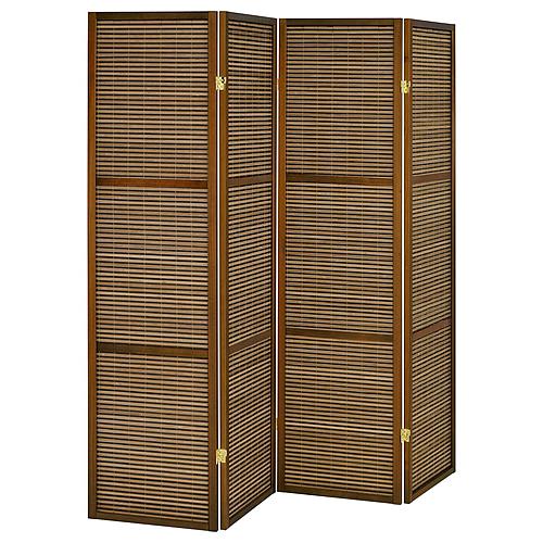 Browning 4-panel Bamboo Room Divider Folding Screen Walnut by Coaster