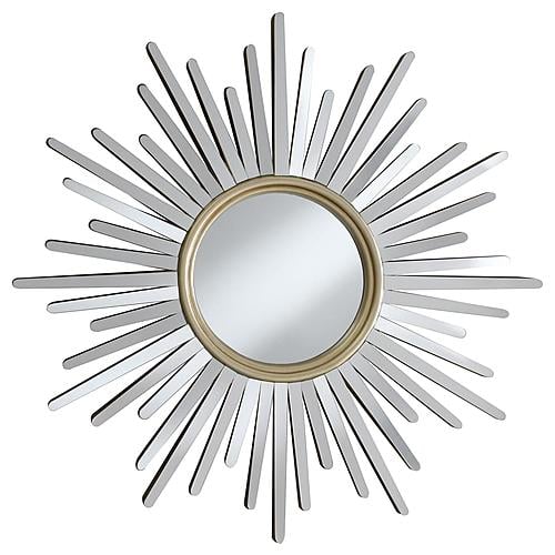 Beiwen Sunburst Wall Mirror Champagne and Silver by Coaster